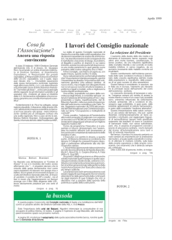 I lavori del Consiglio nazionale la bussola