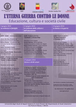 DGF - Donne Genere Formazione - Universit&agrave; degli Studi di Napoli