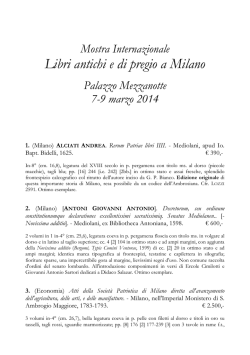 Mostra Internazionale Libri antichi e di pregio a Milano Palazzo