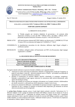 bando esperti ddg 25 - progetti antidispersione