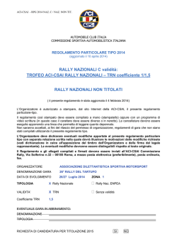 RALLY NAZIONALI C validit&agrave;