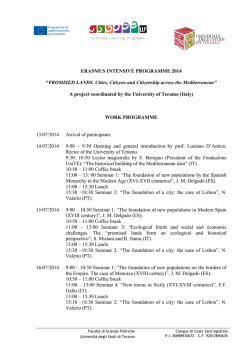 ERASMUS INTENSIVE PROGRAMME 2014 &ldquo;PROMISED LANDS