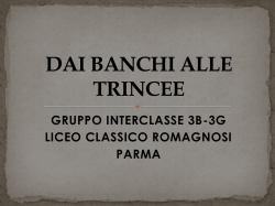 Dai banchi alle trincee