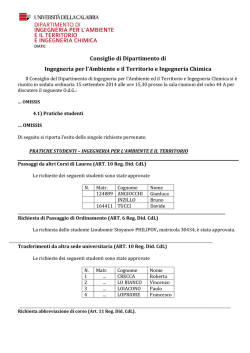 Estratto del consiglio di dipartimento 15 settembre 2014