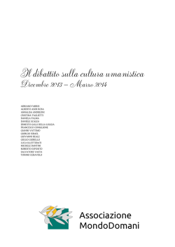 Il dibattito sulla cultura umanistica