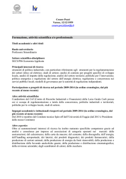 al file del Curriculum - Universit&agrave; degli Studi di Foggia