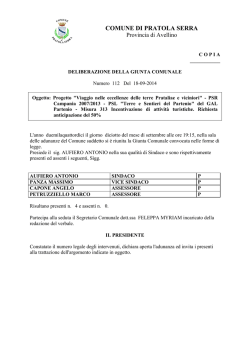 Testo della delibera - Comune di Pratola Serra