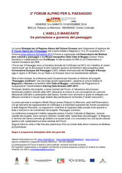 2° forum alpino per il paesaggio