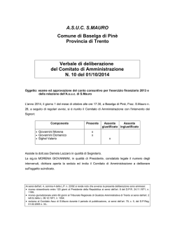 delibera S.Agnese - Albo Comunale. Comune di Baselga di Piné.