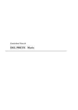 Curriculum Vitae di DEL PRETE MARIO