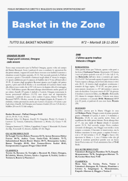 La rubrica del marted&igrave; sul basket novarese