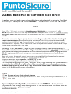Quaderni tecnici Inail per i cantieri: le scale portatili