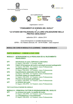 programma corsi scienza del suolo