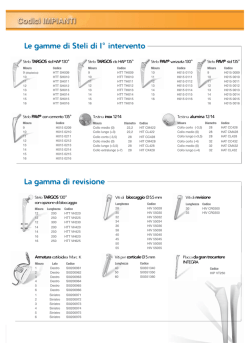Le gamme di Steli di I&deg; intervento La gamma di revisione