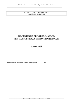 documento programmatico per la sicurezza dei dati