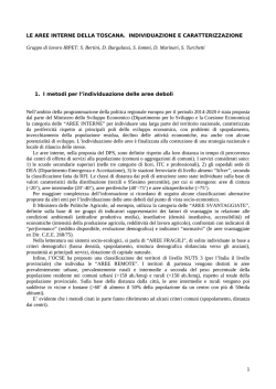 LE AREE INTERNE DELLA TOSCANA