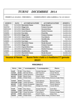 TURNI DICEMBRE 2014