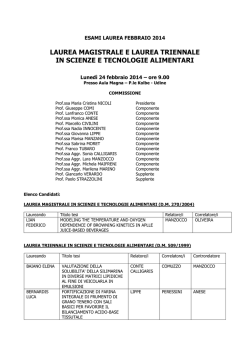 commissione laurea l lm scienze e tecnologie alimentari 24 febbraio
