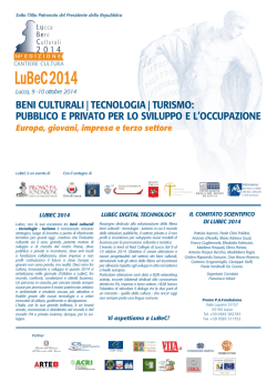 Beni culturali | tecnologia | turismo: puBBlico e privato per