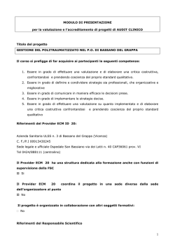 1 MODULO DI PRESENTAZIONE per la valutazione e l
