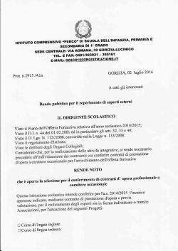 Bando pubblico per il reperimento di esperti esterni