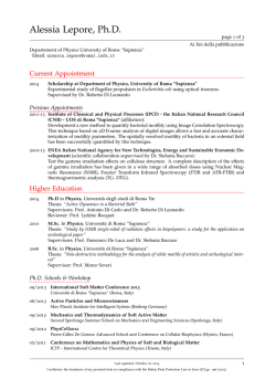 Alessia Lepore, Ph.D.: Curriculum Vitae