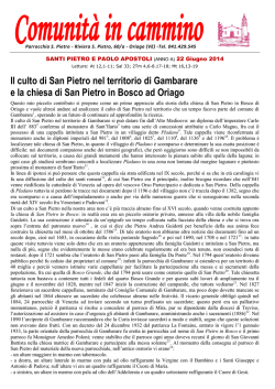 Il culto di San Pietro nel territorio di Gambarare e la