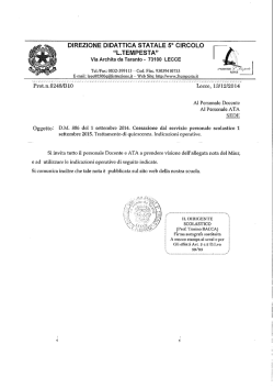 Indicazioni operative - Direzione Didattica 5&deg; Circolo