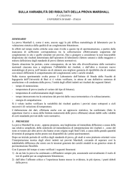 SULLA VARIABILIT&Agrave; DEI RISULTATI DELLA