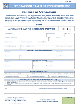 Modulistica Tesseramento 2014 - Federazione Italiana Escursionismo