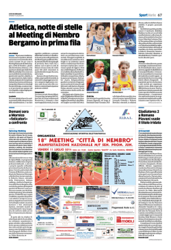 Atletica, notte di stelle al Meeting di Nembro Bergamo in prima fila