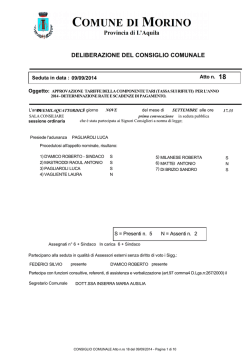 DELIBERAZIONE DEL CONSIGLIO COMUNALE