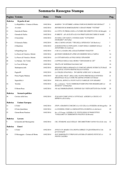 Sommario Rassegna Stampa