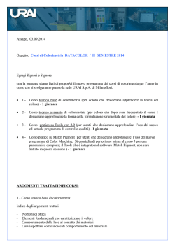 CORSI DI COLORIMETRIA :