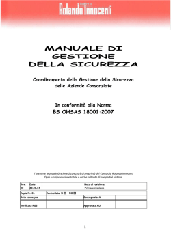 Manuale Gestione Sicurezza - Consorzio Rolando Innocenti