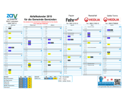 Abfallkalender 2015 f&uuml;r die Gemeinde Gem&uuml;nden