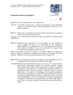 Domande di verifica del Capitolo 5 Dom. 5.1 Fornisci
