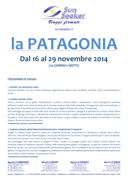 Dal 16 al 29 novembre 2014
