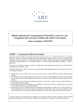 bando benefici a concorso a.a. 2014/2015