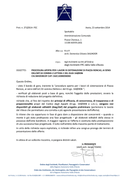 Piazza Roncas - Ordine degli architetti, pianificatori, paesaggisti e