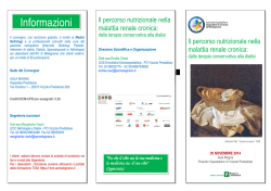 il percorso nutrizionale nella malattia renale cronica