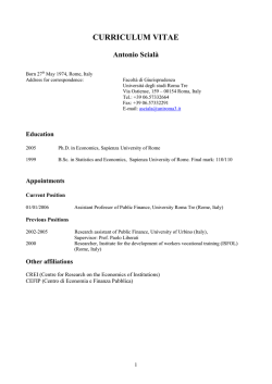 CURRICULUM VITAE Antonio Scial&agrave;