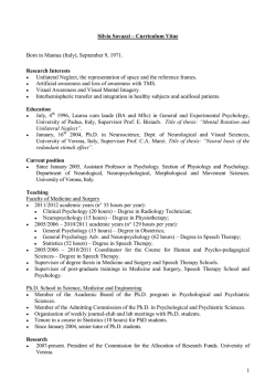 Silvia Savazzi &ndash; Curriculum Vitae