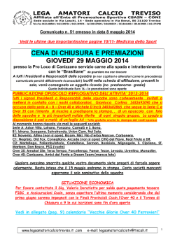 Com 51 del 08-05-2014 - Lega Amatori Calcio Treviso