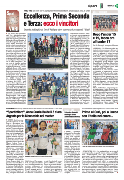 Eccellenza, Prima Seconda e Terza: ecco i vincitori