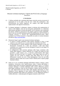 Misurare la distanza tipologica - Universit&agrave; degli studi di Bergamo