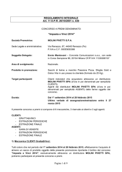 Pagina 1 di 9 REGOLAMENTO INTEGRALE Art. 11 D.P.R. 26/10