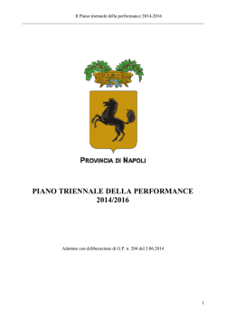 Piano della Performance adottato con deliberazione di G.P. n. 204