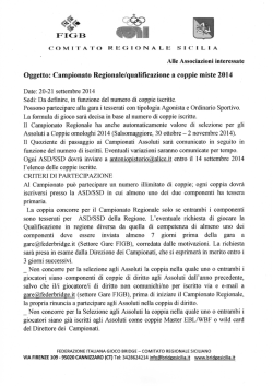 Coppie miste 2014 - Comitato Regionale Sicilia Bridge