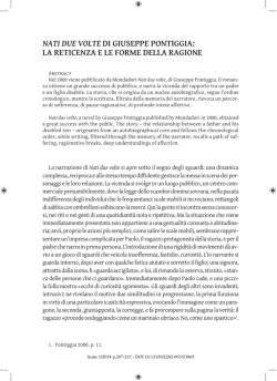 NATI DUE VOLTE DI GIUSEPPE PONTIGGIA: LA RETICENZA E LE
